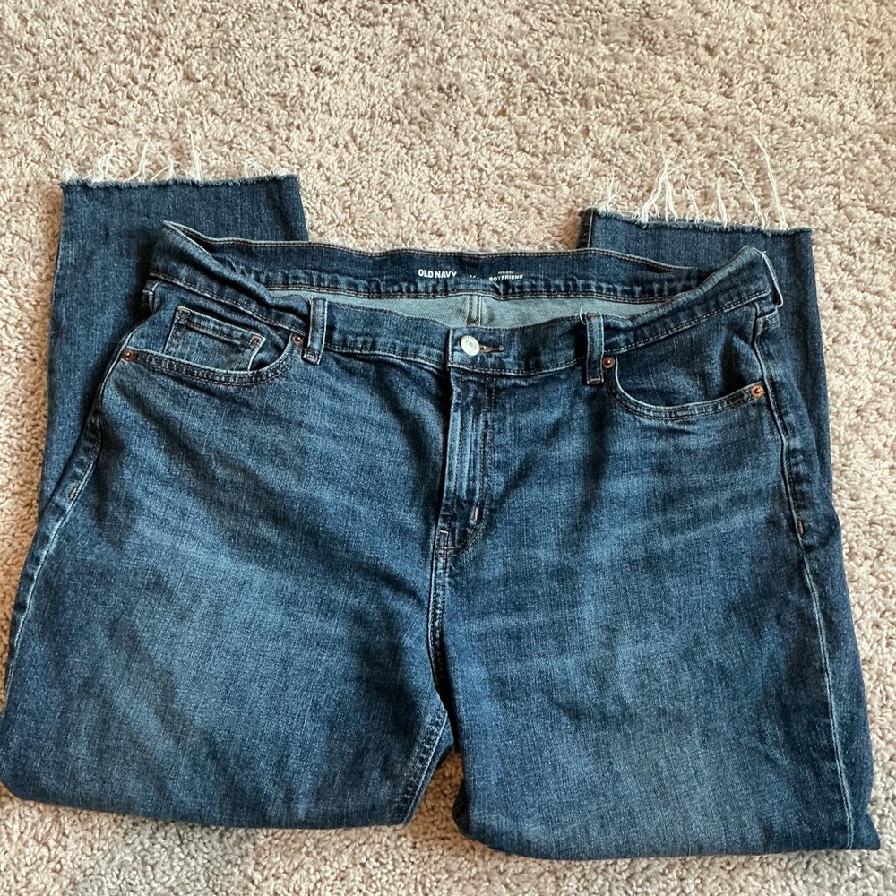 Old Navy Mid-Rise Boyfriend Blue Denim Jeans